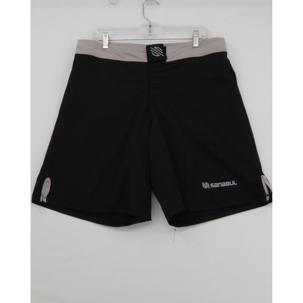 Sanabul Essential MMA BJJ Cross Training Shorts Black Grey Mens Size 34